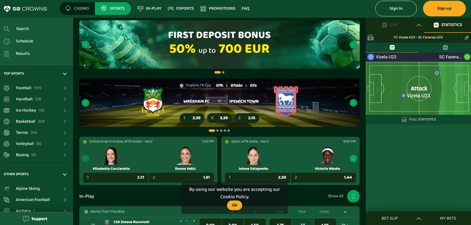 50 Crowns Casino sportsbook